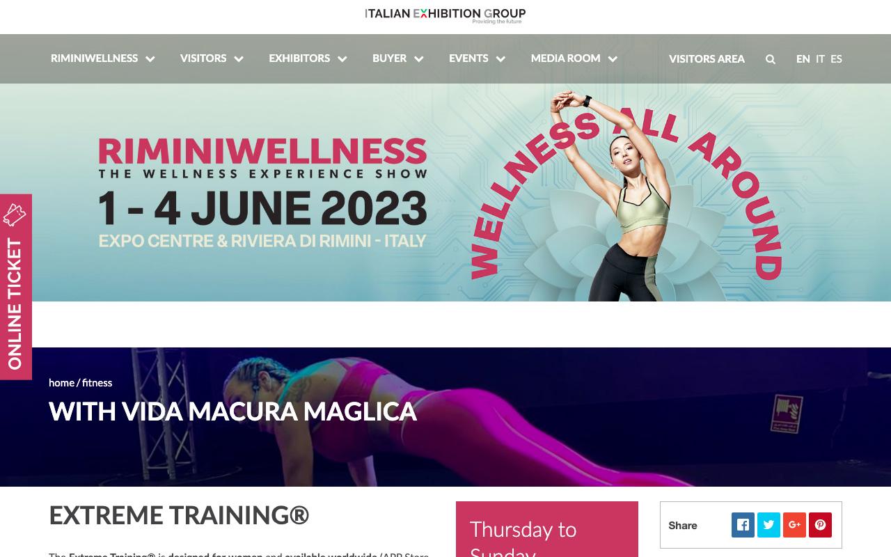 Bootcamp Rimini Wellness website