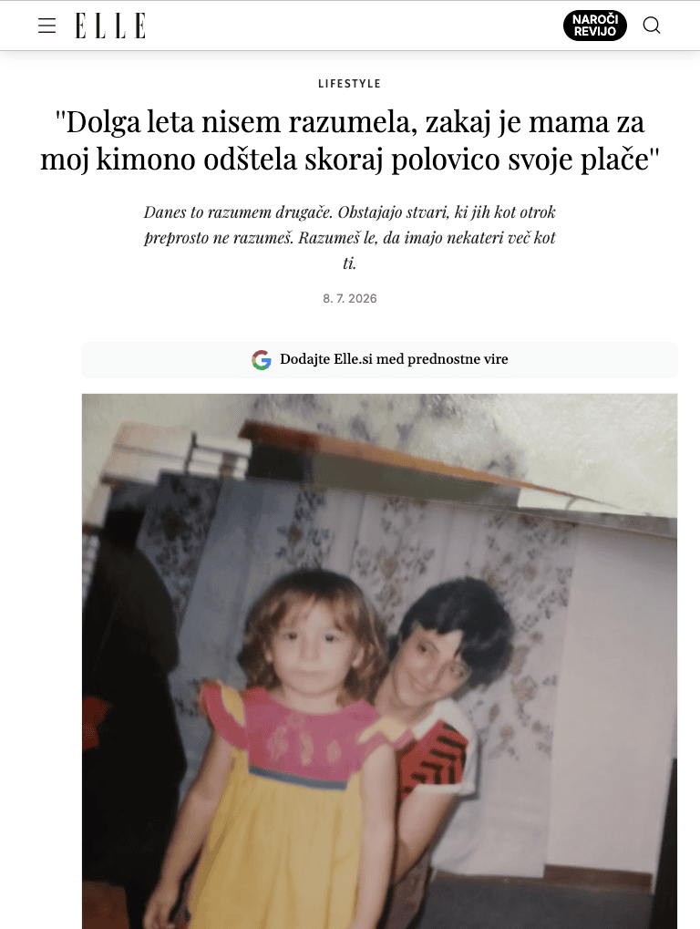 Dolga leta nisem razumela, zakaj je mama za moj kimono odštela skoraj polovico svoje plače
